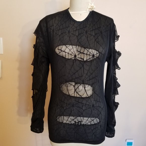 Raven Other - Raven Goth Spiderweb Mesh Shirt